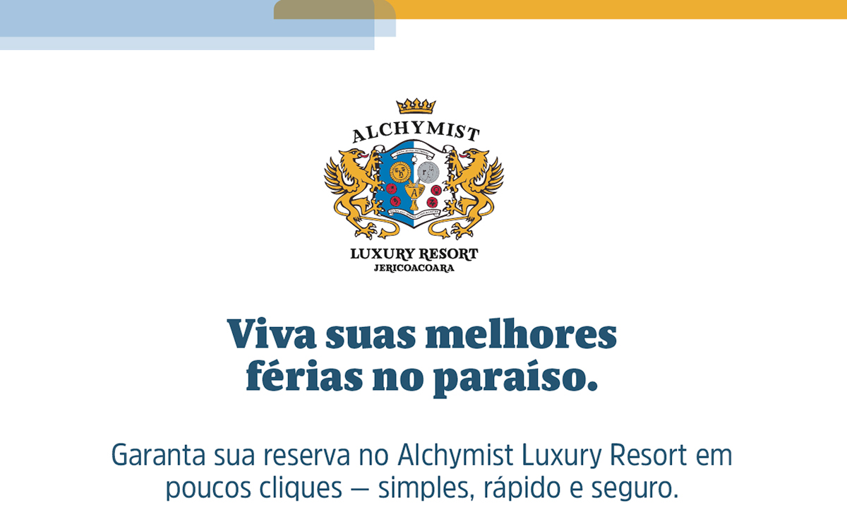 Viva suas melhores férias no paraíso. Garanta sua reserva no Alchymist Luxury Resort em poucos cliques — simples, rápido e seguro.