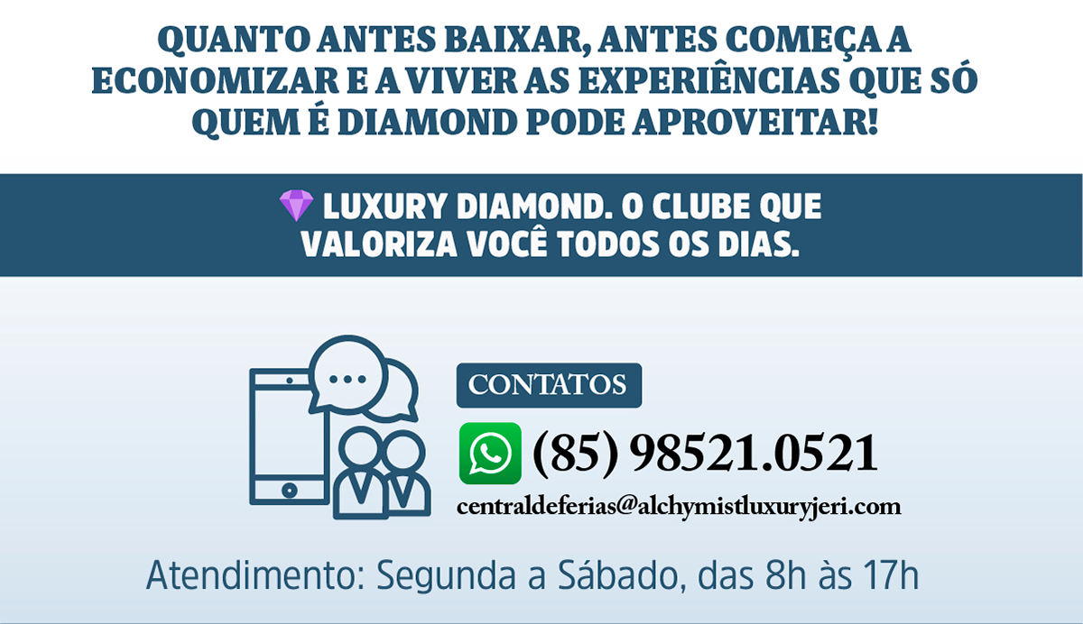 Central de Férias – Atendimento Exclusivo Em caso de dúvidas ou para solicitar qualquer benefício, entre em contato com a nossa equipe: Atendimento: Segunda a Sábado, das 8h às 17h contato (85) 98521.0521